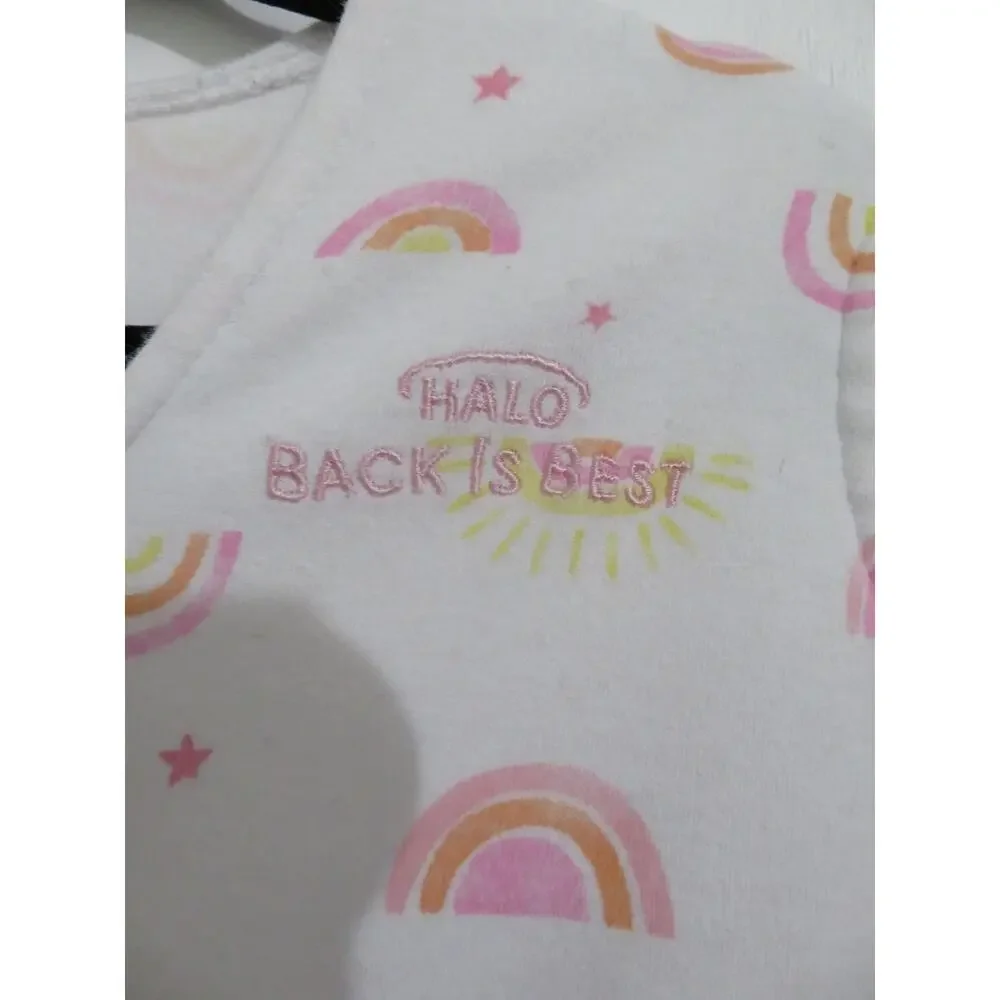 Halo SleepSack Baby Sz S white Pink Rainbow Wearable Blanket Cotton Sleep Bag